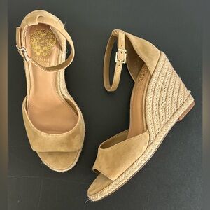 VINCE CAMUTO Size 6.5M Felyn Espadrille Wedge Sandal TAN/NATURAL